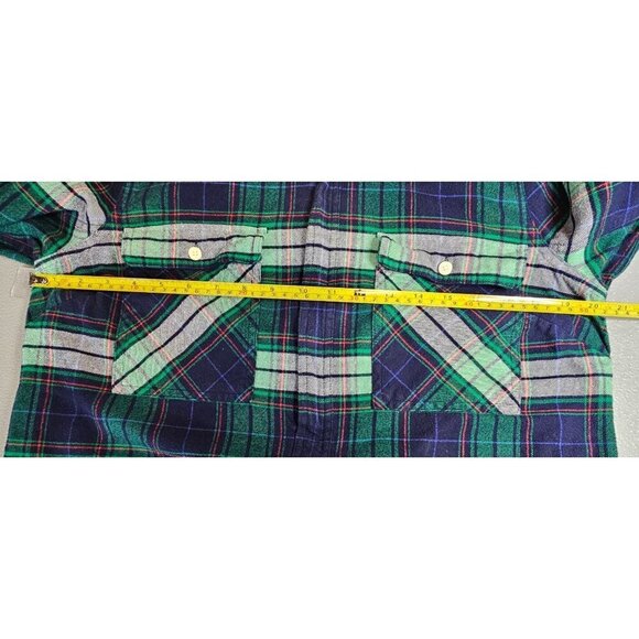 J Crew Womens S Half Zip Buffalo Plaid Popover Shirt Jacket Blue Green - Picture 8 of 11